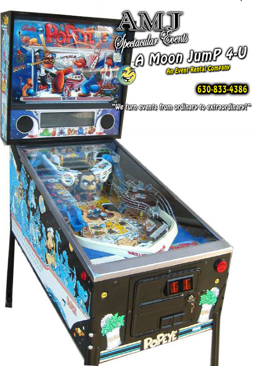 College Event Rentals College Party Rentals Popeye Saves the Earth Pinball Rentals