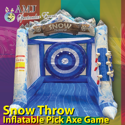 Snow Throw: The Ultimate Inflatable Pickaxe Game
Get ready to embrace the winter fun with AMJ Spectacular Events' Snow Throw, a thrilling inflatable pick axe game that promises to be the highlight of any event. This unique and engaging game is perfect for adding an element of frosty excitement to your celebration, no matter the season!