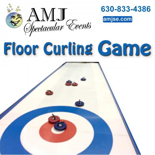 Floor Curling Game Fun Giant Game Rentals Chicago Turn any smooth surface into your very own Curling Rink! Curling Game Rentals - Rent fun curling game equipment in Chicago, IL. AMJ Spectacular Events is your complete party rental company offera an extensive line of fun curling game rental products. 