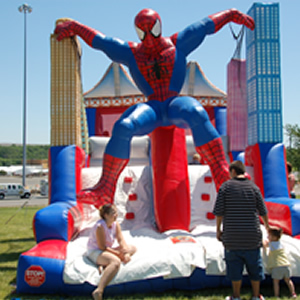 Spiderman Double Lane Inflatable Obstacle Course Rental