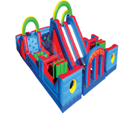 60' Double Lane Inflatable Obstacle Course Rental