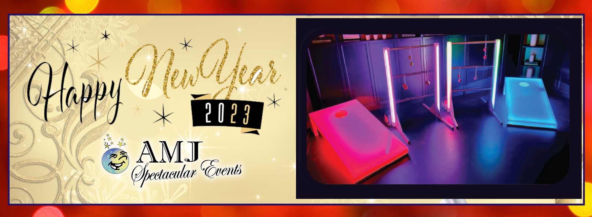 AMJ Spectacular Events presents Happy New Years Parties 2023 Themed Rentals