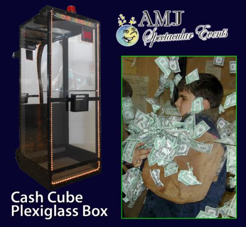 Guests can step into the Cash Cube manned by our event staff for supervision and just like the television game show the cash will start swirling around and guests must snag as much cash in their hands as possible in the time allotted. This game is just as fun to watch as a spectator as it is to play yourself. Rent the cash cube and have a spectacular time.