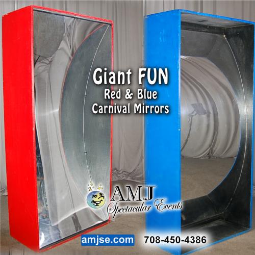 Great old fashioned Carnival fun. Add a set of the AMJ Giant OVERSIZED Fun House Mirrors to your next event. Set them up then step back because everyone will be standing in front of their contorted selves and start taking the selfies. Watch them and listen to their laughter as they look at each other. 