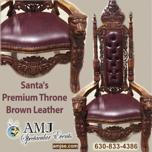 Santa's Premium Brown Leather Throne