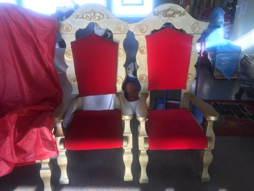 Santa's Chair Gold & Red