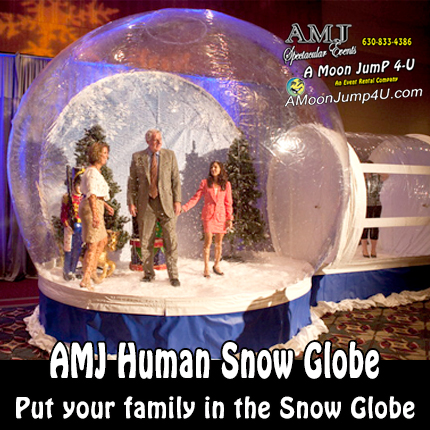 The Human Snow Globe, amoonjump4u.com, inflatable Human Snow Globe Christmas Rentals4U